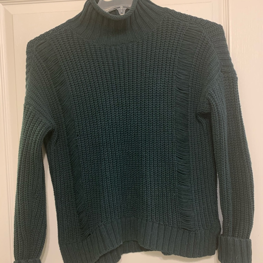 Green mock neck sweater